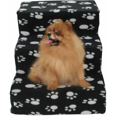 Escalier Pour Chien, Escalier Pour Animal De Compagnie, 3 Marches, Housse En Peluche, Escalier Pour Chat, Chiens, Chats, Animaux De Compagnie, échelle De Lit Antidérapante, Assistant Monte-escalier – Image 3
