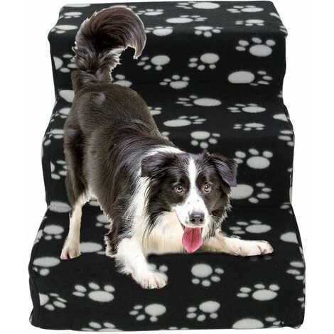 Escalier Pour Chien, Escalier Pour Animal De Compagnie, 3 Marches, Housse En Peluche, Escalier Pour Chat, Chiens, Chats, Animaux De Compagnie, échelle De Lit Antidérapante, Assistant Monte-escalier – Image 4