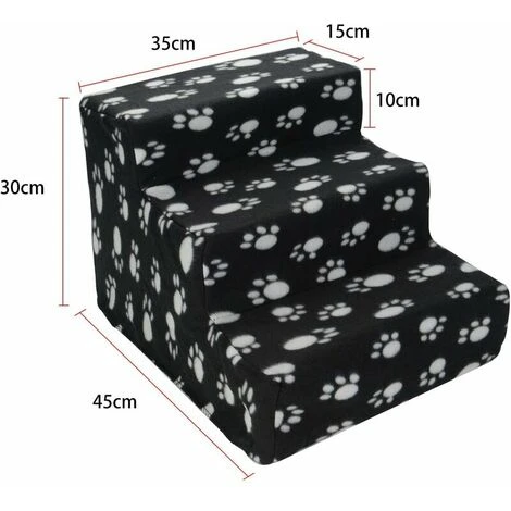 Escalier Pour Chien, Escalier Pour Animal De Compagnie, 3 Marches, Housse En Peluche, Escalier Pour Chat, Chiens, Chats, Animaux De Compagnie, échelle De Lit Antidérapante, Assistant Monte-escalier – Image 5