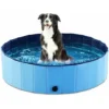 Piscine Pliable Pour Chiens Animaux De Compagnie Et Enfants Baignoire Bassin De Baignade Pataugeoire Portable En PVC Antidérapant Tub De Chien Et Chat Piscine D’Enfant Et De Chien 32x 8
