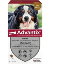 Advantix Chien Solution Antiparasitaire Tres Grande Race 40 A 60kg 6 Pipettes