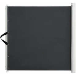 PawHut Barrière De Sécurité Barrière Animaux Rétractable Automatique 1,15L X 0,83H M Teslin Métal Gris