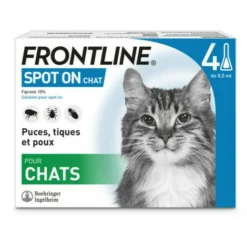 Frontline Spot On Anti Puce Et Tique Pour Chat Frontline (4 Pipettes De 0.5 Ml)