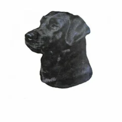 Autocollant Race Labrador Noir 7 Cm - Lot De 4