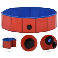Piscine Pliable Pour Chiens Rouge 80x20 Cm PVC VidaXL