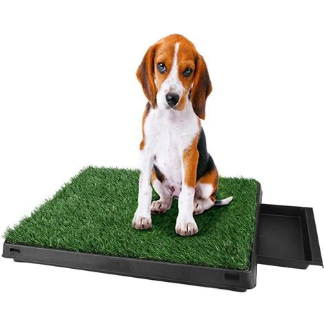 Toilettes Pour Animaux, Pelouse De Toilette Pour Chiens, Tapis Pour Animaux Avec Plateau Et Gazon Artificiel Vert En ABS 63 X 50 X 7cm