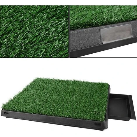 Toilettes Pour Animaux, Pelouse De Toilette Pour Chiens, Tapis Pour Animaux Avec Plateau Et Gazon Artificiel Vert En ABS 63 X 50 X 7cm – Image 3