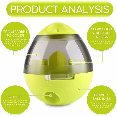 Pet Snack Ball Chien Chat Chiots Augmenter IQ Balle Interactive Distribution Alimentaire, IQ Balle Chien Chiot Jouets Éducatifs Amusant Puzzle Balle Alimentaire. – Image 3
