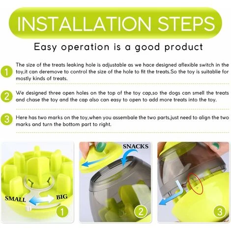 Pet Snack Ball Chien Chat Chiots Augmenter IQ Balle Interactive Distribution Alimentaire, IQ Balle Chien Chiot Jouets Éducatifs Amusant Puzzle Balle Alimentaire. – Image 5