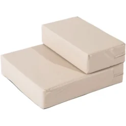 PawHut Escalier Coussin 2 En 1 Pour Chien Animaux Déhoussable Revêtement Revêtement Synthétique Beige
