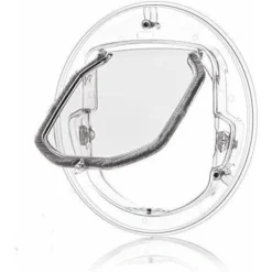 AIDUCHO Porte De Chien Porte De Fenêtre Porte Ronde à Rabat Clair Avec 4 Façons Lock & Liner Kit Pour Chat Chiot Doggie Meilleur S'adapte Pour La Fenêtre De L'écran, Porte En Verre Coulissante, Fenêtr