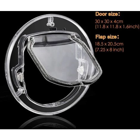 AIDUCHO Porte De Chien Porte De Fenêtre Porte Ronde à Rabat Clair Avec 4 Façons Lock & Liner Kit Pour Chat Chiot Doggie Meilleur S'adapte Pour La Fenêtre De L'écran, Porte En Verre Coulissante, Fenêtr – Image 2