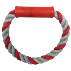 Paris Prix - Jouet Pour Chien Corde & Poignée 7cm Rouge