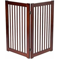 COSTWAY Barrière De Sécurité Pliable Autoportante En Bois Pour Chien 2 Pièces 56-112 X 91,5 CM Avec Patins Antidérapants