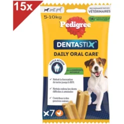 PEDIGREE Dentastix Friandises à Mâcher Petit Chien 105 Sticks Dentaires (15x7)