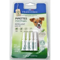 4 Pipettes Insectifuges Pour Chiots Et Petits Chiens De Moins De 10 Kg. - Francodex