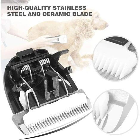 Tondeuse Pour Chien, Pecute Professionnel Sans Fil Grooming Kit Avec écran LCD Et 5 Vitesses De Rotation, Tondeuse Pour Chien Et Chat Peut 4 H De Travail, Ultra Silencieux Rasoir Electrique Pour Anima – Image 4