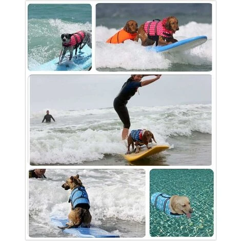 Gilet De Sauvetage Pour Chien Manteau De Sécurité La Natation Gilet De Sauvetage Pour Flottaison Avec Poignée Pour Petit Chien Grand Chien OsRouge M,Versailles – Image 3