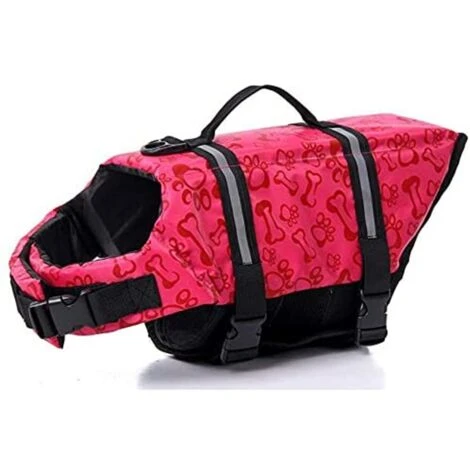 Gilet De Sauvetage Pour Chien Manteau De Sécurité La Natation Gilet De Sauvetage Pour Flottaison Avec Poignée Pour Petit Chien Grand Chien OsRouge M,Versailles – Image 4