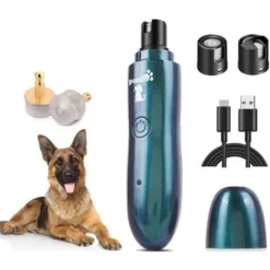 Pecute Lime à Ongle Chien, Coupe Ongle Chien Electrique, Coupe Griffes électrique Pour Chat Chien Grand Moyen, 2 Vitesses De Rotation,Travaille Pendant 14h,USB Charge Rapide 2h, 50DB Ultra-Silencieux,