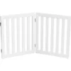 COSTWAY Barrière Pour Chien En Bois 2 Panneaux Autoportante Charnières Métalliques à 360° Antidérapants 60cm Pour Escaliers Blanc