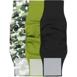 (3pcs Camouflage Vert Noir XL) Couches De Chien Mâles, Lavable — Velcro Ajuste La Taille — Prévenir Le Harcèlement, Le Choix Du Chien Mâle Gentleman