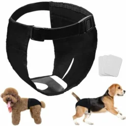 Couches Pour Chiennes, Respirante Couches Pour Chiens, Périodes Physiologiques Culotte Pour Chienne Avec 3 Serviettes Hygiéniques, Nappy Pour Chienne, M à XL Convient à Toutes Les Chiennes (2pcs XL)