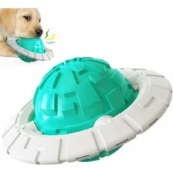 Jouet Chien Indestructible, Jouets à Mâcher Pour Chiens, Balle Qui Couine, Jeu Intelligence Frisbee Interactif, Nettoyer Les Dents, Durables Pour Petit Moyen Et Grands Chien 150X88X88mm——VEBTles