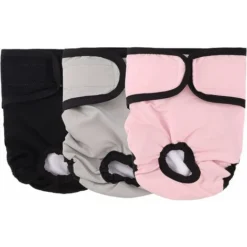 Couche Pour Chien,Lot De 3 Couches Chien Lavable Couches Réutilisables Pour Chien Lavables Culotte Pour Chien Femelle Serviettes Hygiéniques De Chien Pour Différents Types De Chiens