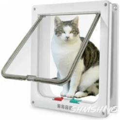 KAEJYIUT-Grande Chatière (Taille Extérieure 28cm X 24.9cm), Verrouillage à 4 Voies Chatière Pour Chats Et Petits Chiens De Circonférence 63cm, Facile à Installer Et à Utiliser