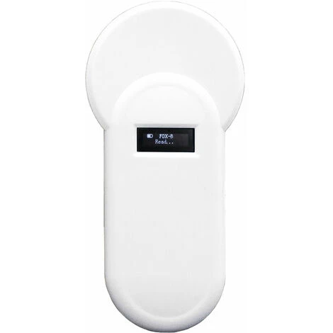 Lecteur De Puce Animale Portable H01-T 134.2Khz 134.2Khz Lecteur D'étiquettes D'Animaux Lecteur D'Affichage Format Fdx-B Pour La Gestion D'Élevage De Volailles, Blanc