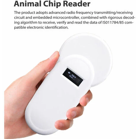 Lecteur De Puce Animale Portable H01-T 134.2Khz 134.2Khz Lecteur D'étiquettes D'Animaux Lecteur D'Affichage Format Fdx-B Pour La Gestion D'Élevage De Volailles, Blanc – Image 5