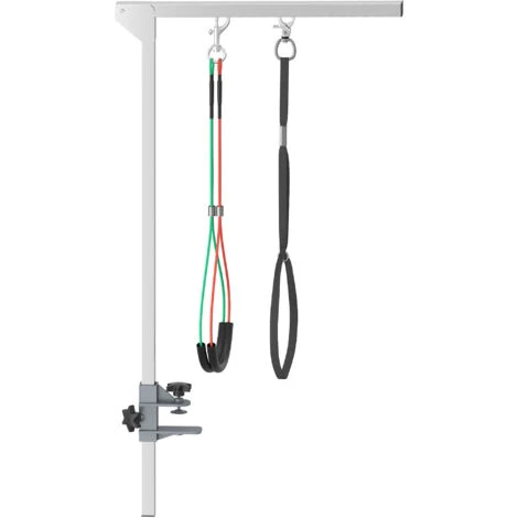 PawHut Bras De Toilettage Pliable Animaux - Hauteur Réglable Max. 74 Cm - 3 Colliers De Serrage - Chien Taille Moyenne - Alu. Acier Inox.