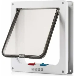 YIDOMDE Grande Chatière, Serrure à 4 Voies, Intérieure Et Extérieure, Résistante Aux Intempéries, Pour Fenêtres Et Murs, Grande Blanche