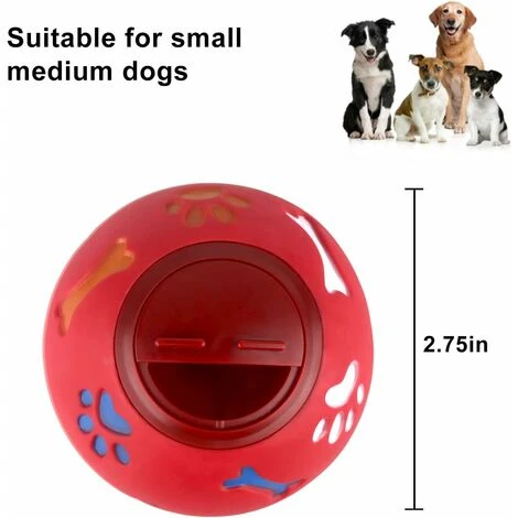 Ensoleillé Balle De Nourriture Pour Chien Jouet Pour Chien Intelligence Distributeur De Nourriture Pour Chien Puzzle Jeux D'Entraînement à Alimentation Lente (Rouge) – Image 2