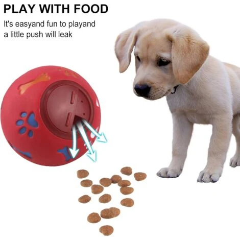 Ensoleillé Balle De Nourriture Pour Chien Jouet Pour Chien Intelligence Distributeur De Nourriture Pour Chien Puzzle Jeux D'Entraînement à Alimentation Lente (Rouge) – Image 3