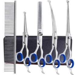 Blue Dream Ciseaux De Sécurité Professionnels 6 En 1 En Acier Inoxydable 4CR Pour Chiens, Chats Et Autres Animaux