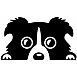 Sticker Voiture Nouveau Border Collie Chien Car Sticker Personnalité Réfléchissant Verre Arrière Autocollant De Voiture Pour Animaux 14 X 8CM Noir, Blanc,
