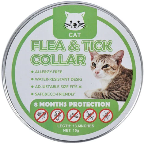 Collier Anti-insectes Pour Animaux De Compagnie Pour Chats Et Chiens Collier Anti-puces Réglable Collier Anti-puces Et Anti-tiques (gris, Pour Chats)