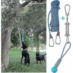 Ensemble De Jouets De Barre à Ressort Pour Chien Exercice Suspendu En Plein Air Corde De Coton Jouet De Dent De Chien Ruikalucky