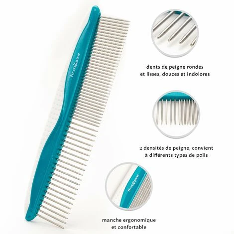 Kit De Toilettage Professionnel Pour Chiens Chats - FIRSTPAW - Un Peigne Démêlant, Un Râteau De Toilettage, Un Coupe Griffes - Retire Les Poils Morts – Image 4