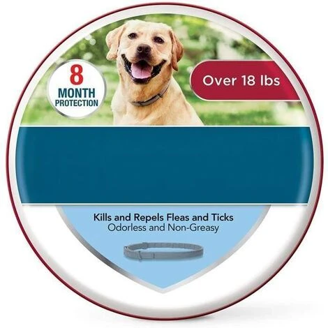 Collier Anti-puces Pour Animaux De Compagnie Sangle De Cou Réglable 8 Mois De ProtectionPour Les Animaux De Compagnie – Image 2