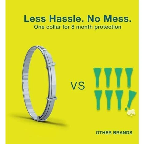 Collier Anti-puces Pour Animaux De Compagnie Sangle De Cou Réglable 8 Mois De ProtectionPour Les Animaux De Compagnie – Image 3