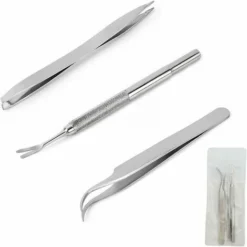 3PCS Pincette Pour Tiques,Crochet Tire Tique,Tique Suppression Pincettes,Pince à Anti-Tiques Pour Chien Et Chat, Crochet Tiques De Haute Qualité En Acier Inoxydable