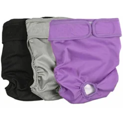 Couche Pour Chien,Lot De 3 Couches Chien Lavable Couches Réutilisables Pour Chien Lavables Culotte Pour Chien Femelle Serviettes Hygiéniques De Chien Pour Différents Types De Chiens (M) (Facile, M)