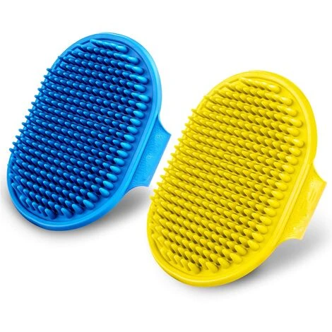 Brosse De Toilettage Pour Chien, Shampoing Pour Animaux De Compagnie, Brosse De Bain, Massage Apaisant, Peigne En Caoutchouc Avec Poignée En Anneau Réglable Pour Chiens Et Chats à Poils Longs Et Court