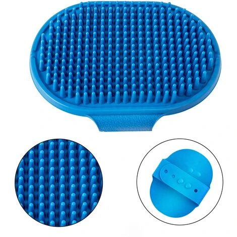 Brosse De Toilettage Pour Chien, Shampoing Pour Animaux De Compagnie, Brosse De Bain, Massage Apaisant, Peigne En Caoutchouc Avec Poignée En Anneau Réglable Pour Chiens Et Chats à Poils Longs Et Court – Image 2