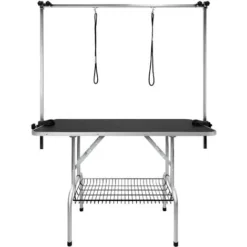 AUFUN Table De Toilettage Pour Chiens,113x60x76 Cm Table De Toilettage Stable, Jusqu'à 100 Kg