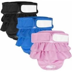 Couche Pour Chien,Lot De 3 Couches Chien Lavable Couches Réutilisables Pour Chien Lavables Culotte Pour Chien Femelle Serviettes Hygiéniques De Chien Pour Différents Types De Chiens (M) (Jupe, M)