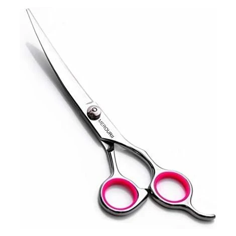 Ciseaux Coiffure De Chien, Ciseaux De Toilettage En Acier Inoxydable Lame Gromming Courbé Pour Chiens Animaux De Compagnie